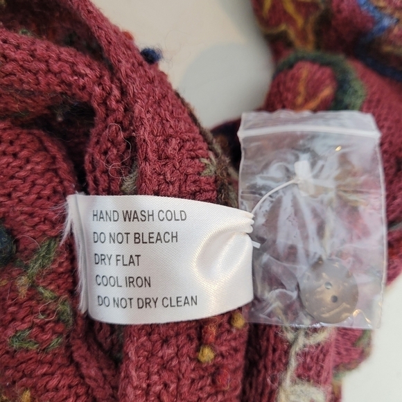 Robert Scott Vintage Autumn Leaf Embroidered Cardigan - Size S - Picture 6 of 7